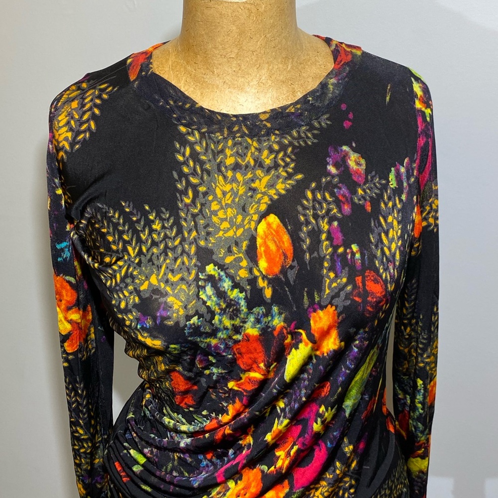 JEAN PAUL GAULTIER Floral Long Sleeve Women's Top, M